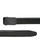 Load image into Gallery viewer, Men Solid Black Leather Auto-Lock Buckle Belt
