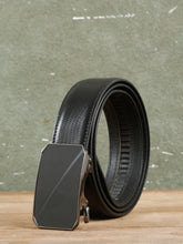 Load image into Gallery viewer, Men Black Lizard Texture Leather Auto-Lock Buckle Belt
