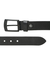 Load image into Gallery viewer, Men's Textured Black Leather Casual Belt With Sleek Black Buckle