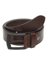 Load image into Gallery viewer, Men's Textured Black Leather Casual Belt With Sleek Black Buckle