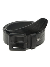 Load image into Gallery viewer, Men's Textured Black Leather Casual Belt With Black Buckle