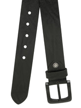 Load image into Gallery viewer, Men's Textured Black Leather Casual Belt With Black Buckle