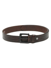 Load image into Gallery viewer, Men's Textured Brown Leather Casual Belt With Black Buckle
