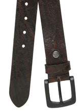 Load image into Gallery viewer, Men's Textured Brown Leather Casual Belt With Black Buckle