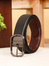 Load image into Gallery viewer, Men's Texture Finish Black & Brown Leather Reversiable Belt