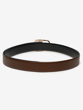Load image into Gallery viewer, Men Black & Brown Reversible Genuine Leather Belt