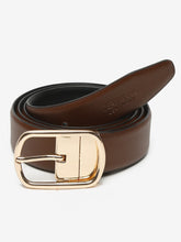 Load image into Gallery viewer, Men Black & Brown Reversible Genuine Leather Belt