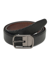 Load image into Gallery viewer, Men's Diagonal Texture Black & Brown Reversiable Belt