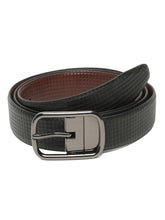Load image into Gallery viewer, Men's Classic Texture Finish Black & Brown Leather Reversiable Belt