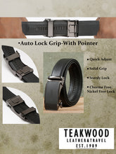 Load image into Gallery viewer, Men Texture Black Leather Auto-Lock Buckle Belt