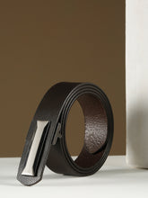 Load image into Gallery viewer, Black Leather Men Casual Belt