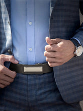 Load image into Gallery viewer, Black Leather Men Casual Belt