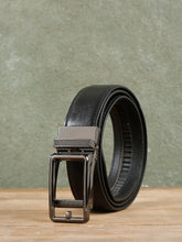 Load image into Gallery viewer, Men Black Lizard Texture Leather Auto-Lock Buckle Belt