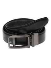 Load image into Gallery viewer, Men Black Lizard Texture Leather Auto-Lock Buckle Belt