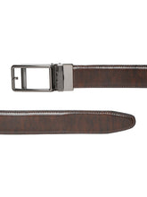 Load image into Gallery viewer, Men Brown Lizard Texture Leather Auto-Lock Buckle Belt
