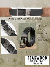 Load image into Gallery viewer, Men Texture Black Leather Auto-Lock Buckle Belt
