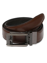 Load image into Gallery viewer, Men Texture Brown Leather Auto-Lock Buckle Belt