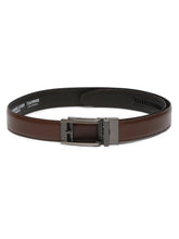 Load image into Gallery viewer, Men Texture Brown Leather Auto-Lock Buckle Belt