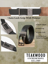 Load image into Gallery viewer, Men Texture Black Leather Auto-Lock Buckle Belt