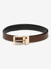 Load image into Gallery viewer, Men Black & Brown Reversible Genuine Leather Belt