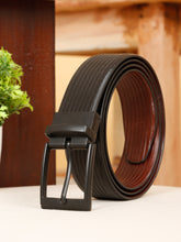 Load image into Gallery viewer, Men's Texture Finish Black & Brown Leather Reversiable Belt