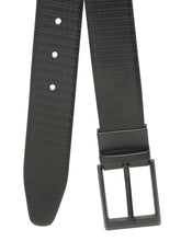 Load image into Gallery viewer, Men's Texture Black & Brown Leather Reversiable Belt