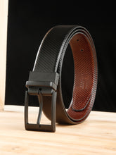 Load image into Gallery viewer, Men's Texture Black & Brown Leather Reversiable Belt