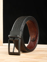 Load image into Gallery viewer, Men's Texture Finish Black & Brown Leather Reversiable Belt