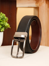 Load image into Gallery viewer, Men's Texture Finish Black & Brown Leather Reversiable Belt