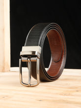 Load image into Gallery viewer, Men's Texture Black & Brown Leather Reversiable Belt
