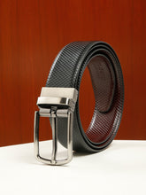 Load image into Gallery viewer, Men's Texture Black & Brown Leather Reversiable Belt