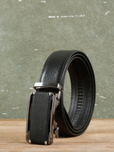 Load image into Gallery viewer, Men Texture Black Leather Auto-Lock Buckle Belt