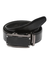 Load image into Gallery viewer, Men Texture Black Leather Auto-Lock Buckle Belt
