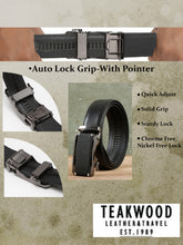 Load image into Gallery viewer, Men Texture Black Leather Auto-Lock Buckle Belt