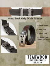Load image into Gallery viewer, Men Brown Lizard Texture Leather Auto-Lock Buckle Belt