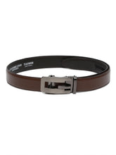 Load image into Gallery viewer, Men Brown Texture Leather Auto-Lock Buckle Belt