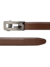 Load image into Gallery viewer, Men Brown Texture Leather Auto-Lock Buckle Belt