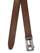 Load image into Gallery viewer, Men Brown Texture Leather Auto-Lock Buckle Belt