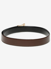 Load image into Gallery viewer, Men Black & Brown Reversible Genuine Leather Belt