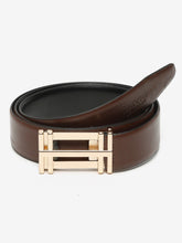 Load image into Gallery viewer, Men Black & Brown Reversible Genuine Leather Belt