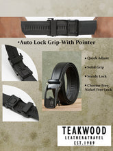 Load image into Gallery viewer, Men Black Texture Leather Auto-Lock Belt