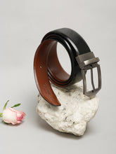 Load image into Gallery viewer, Men Black & Brown Reversible Genuine Leather Belt
