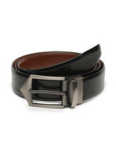 Load image into Gallery viewer, Men Black & Brown Reversible Genuine Leather Belt