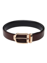 Load image into Gallery viewer, Men Black & Brown Reversible Genuine Leather Belt