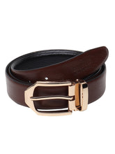 Load image into Gallery viewer, Men Black & Brown Reversible Genuine Leather Belt
