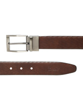 Load image into Gallery viewer, Men's Diagonal Texture Black & Brown Reversiable Belt