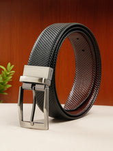 Load image into Gallery viewer, Men's Texture Black & Brown Leather Reversiable Belt