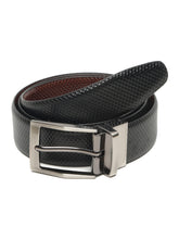 Load image into Gallery viewer, Men's Texture Black & Brown Leather Reversiable Belt