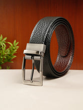 Load image into Gallery viewer, Men's Texture Finish Black & Brown Leather Reversiable Belt