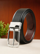 Load image into Gallery viewer, Men's Texture Black & Brown Leather Reversiable Belt